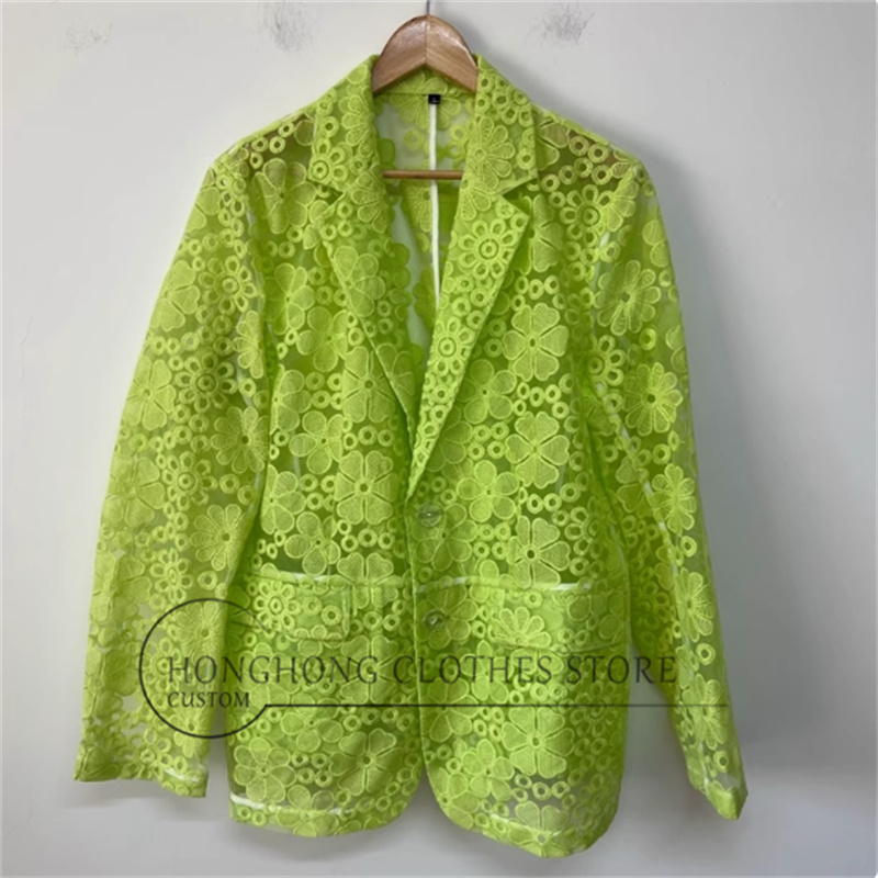 Embroidery Yellow - Abbigliamento da uomo da palcoscenico lussuoso