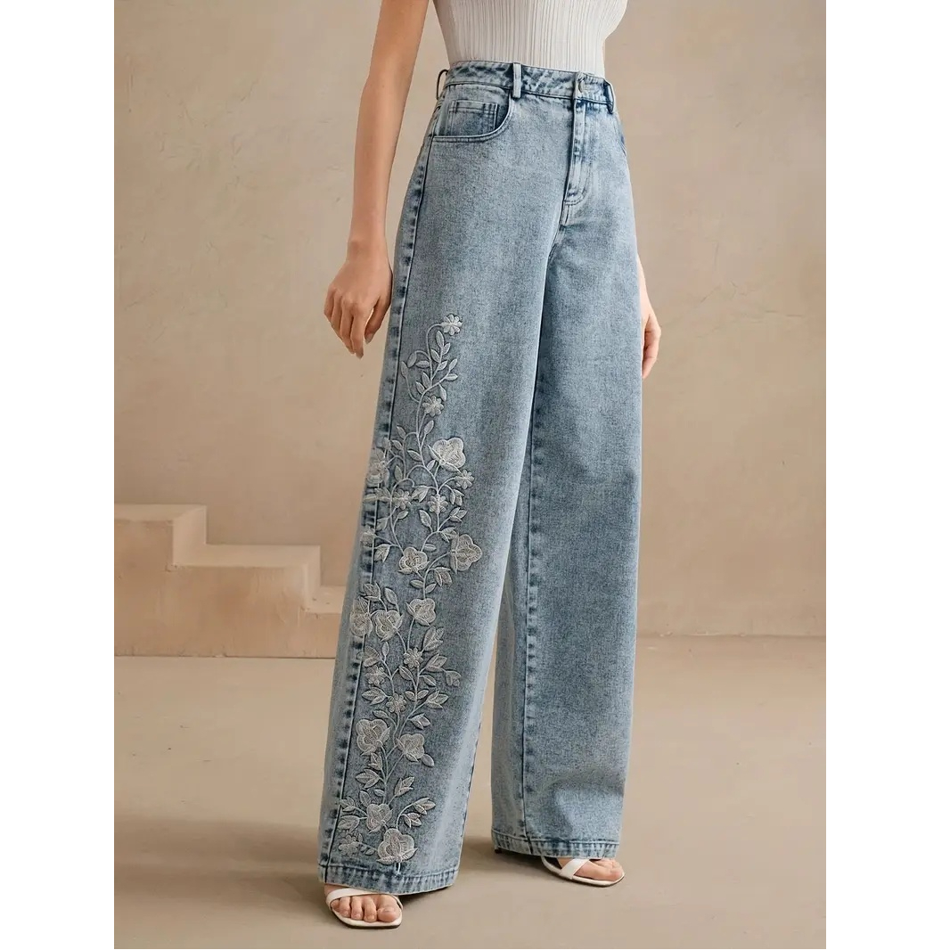Embroidery Jeans - Pantaloni Y2k Nuovi jeans di tendenza