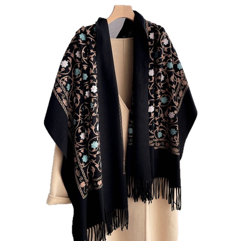 Embroidery Hijab - 2025 Nuovo Ricamo Sciarpa di Cachemire