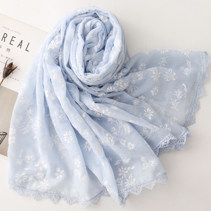 Embroidery Hijab - Sciarpa Floreale Ricamata da Donna per