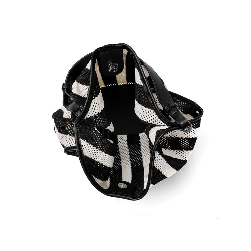 Borsa tote a righe in tessuto  - Embroidery Motif recensione e prezzo