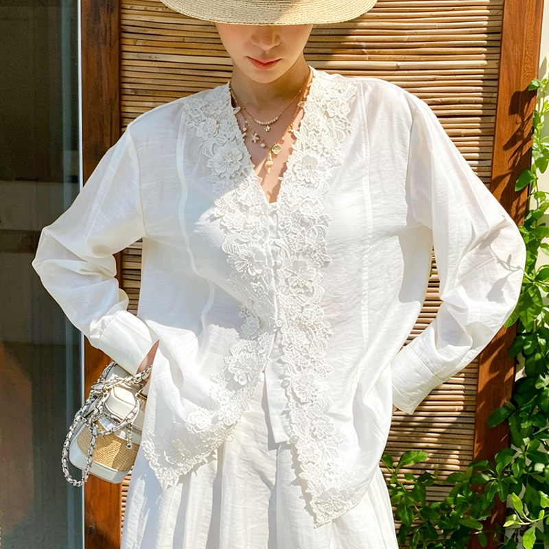 Camicetta in Stile Francese co - Embroidery Yellow recensione e prezzo