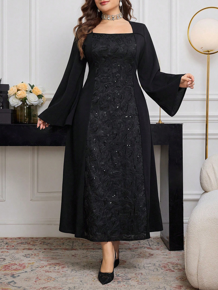 GIBSIE Abito Lungo Elegante da - Embroidery Motif recensione e prezzo