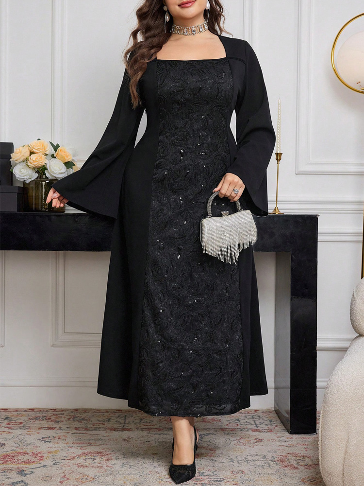 GIBSIE Abito Lungo Elegante da - Embroidery Motif recensione e prezzo