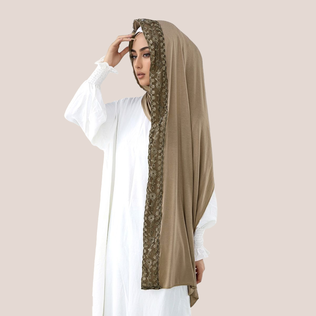 Maglia di cotone con ricamo in - Embroidery Hijab recensione e prezzo