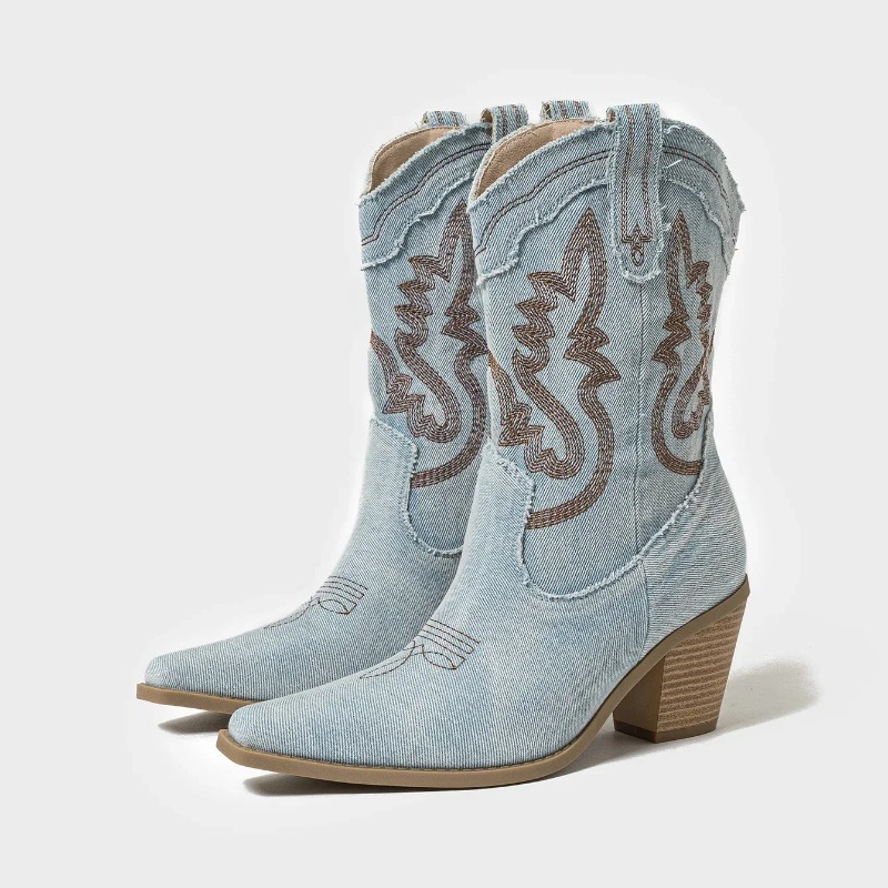 2025 Stivali da cowboy occiden - Embroidery Jeans recensione e prezzo