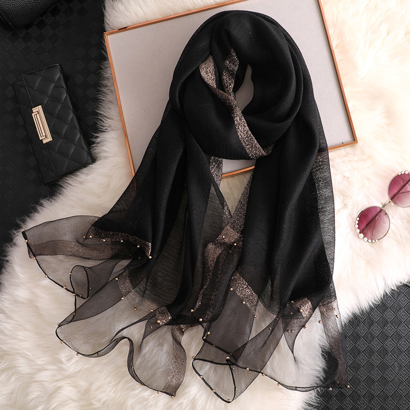2024 Sciarpa scialle di seta 1 - Embroidery Hijab recensione e prezzo