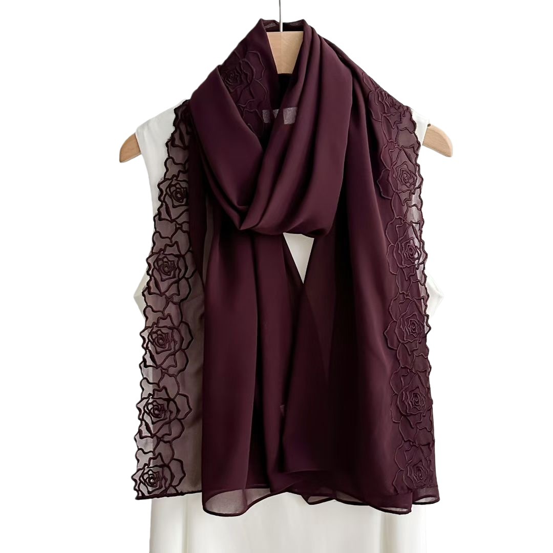 Sciarpe Hijab in Chiffon Viola - Embroidery Hijab recensione e prezzo